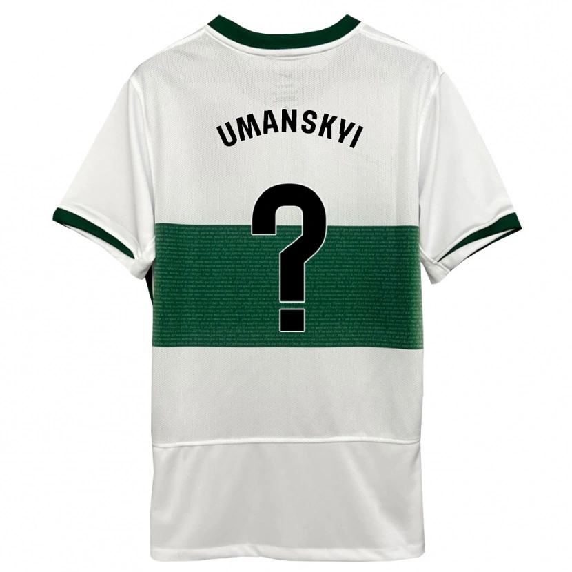 Danxen Børn Volodymyr Umanskyi #0 Hvid Grøn Hjemmebane Spillertrøjer 2025/26 Trøje T-Shirt