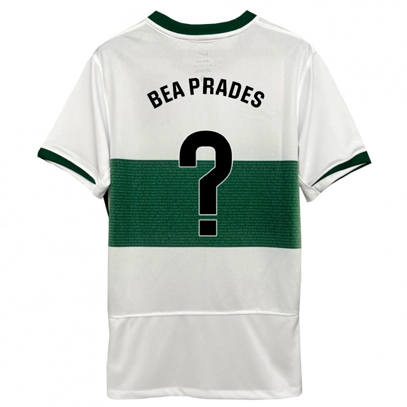 Danxen Børn Beatriz Prades Insa #0 Hvid Grøn Hjemmebane Spillertrøjer 2025/26 Trøje T-Shirt