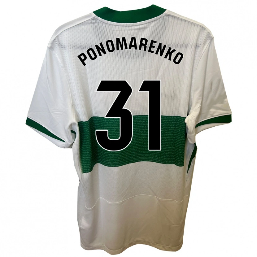 Danxen Børn Borys Ponomarenko #31 Hvid Grøn Hjemmebane Spillertrøjer 2025/26 Trøje T-Shirt