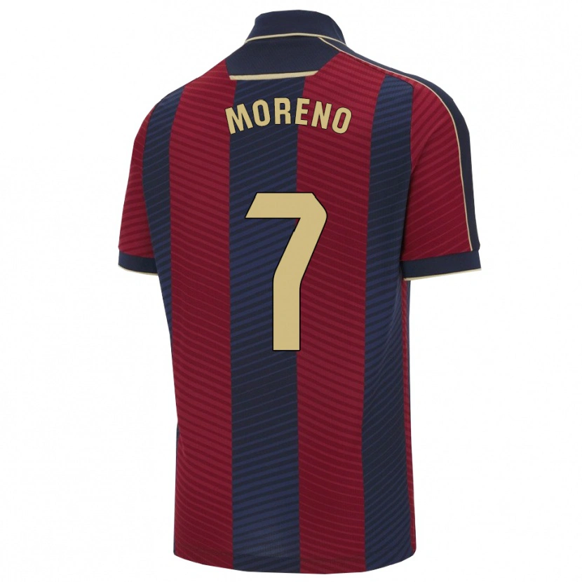 Danxen Børn Álvaro Moreno #7 Rød Navy Hjemmebane Spillertrøjer 2025/26 Trøje T-Shirt