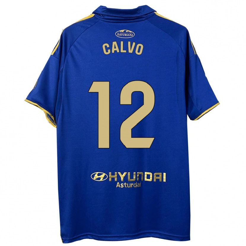 Danxen Børn Dani Calvo #12 Blå Guld Hjemmebane Spillertrøjer 2025/26 Trøje T-Shirt