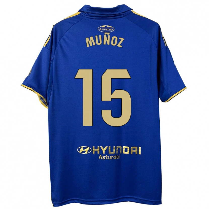 Danxen Børn Curro Muñoz #15 Blå Guld Hjemmebane Spillertrøjer 2025/26 Trøje T-Shirt