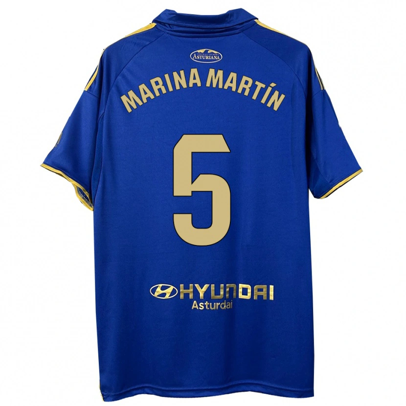 Danxen Børn Marina Martín #5 Blå Guld Hjemmebane Spillertrøjer 2025/26 Trøje T-Shirt