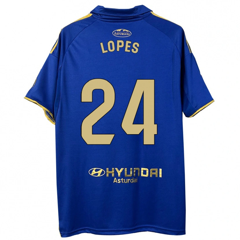 Danxen Børn Marcos Lopes #24 Blå Guld Hjemmebane Spillertrøjer 2025/26 Trøje T-Shirt