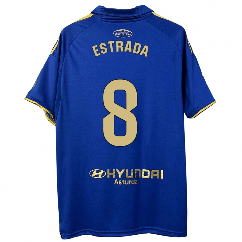 Danxen Børn Nacho Estrada #8 Blå Guld Hjemmebane Spillertrøjer 2025/26 Trøje T-Shirt