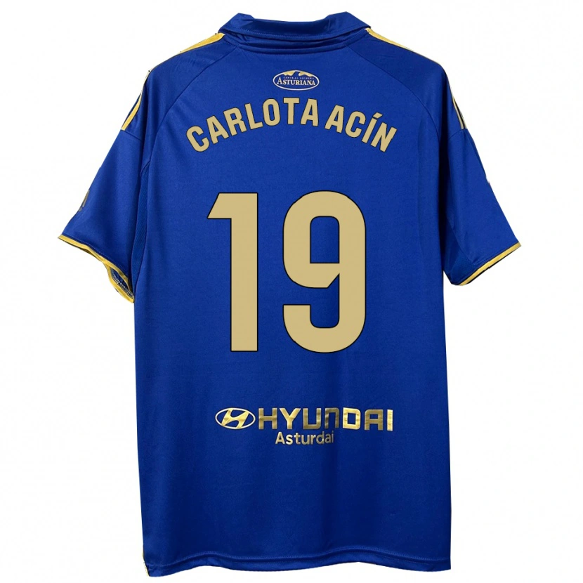 Danxen Børn Carlota Acin Casajus #19 Blå Guld Hjemmebane Spillertrøjer 2025/26 Trøje T-Shirt