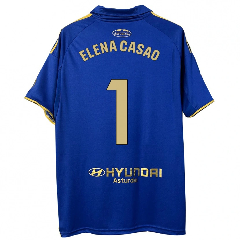 Danxen Børn Elena Casao López #1 Blå Guld Hjemmebane Spillertrøjer 2025/26 Trøje T-Shirt