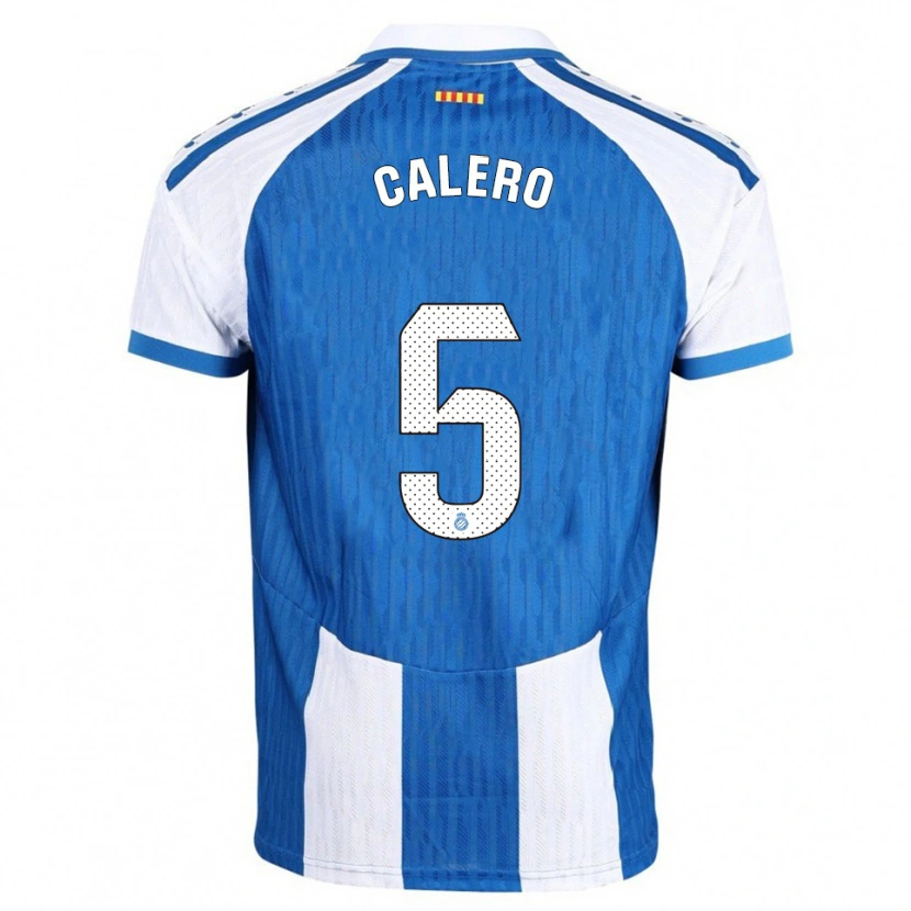 Danxen Børn Fernando Calero #5 Blå Hvid Hjemmebane Spillertrøjer 2025/26 Trøje T-Shirt