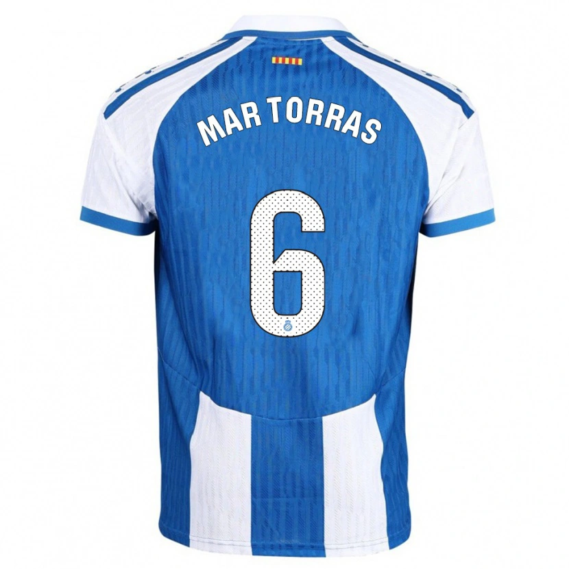 Danxen Børn Mar Torrás De Fortuny #6 Blå Hvid Hjemmebane Spillertrøjer 2025/26 Trøje T-Shirt