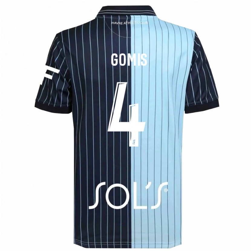 Danxen Børn Georges Gomis #4 Navy Himmelblå Hjemmebane Spillertrøjer 2025/26 Trøje T-Shirt