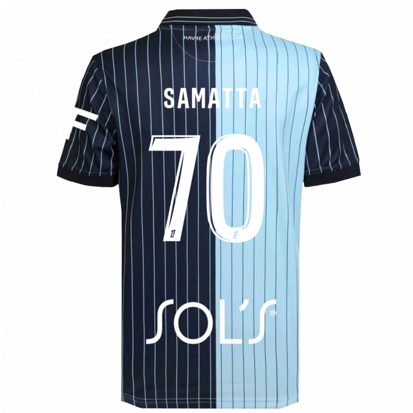 Danxen Børn Ally Samatta #70 Navy Himmelblå Hjemmebane Spillertrøjer 2025/26 Trøje T-Shirt