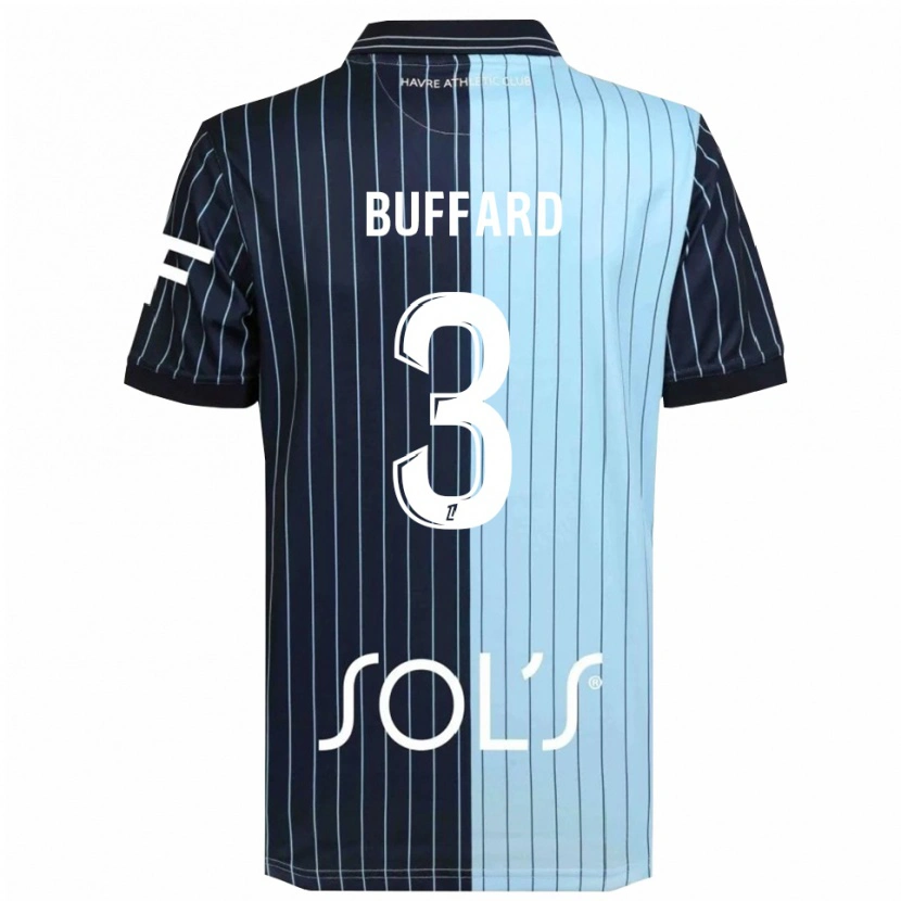 Danxen Børn Matthieu Buffard #3 Navy Himmelblå Hjemmebane Spillertrøjer 2025/26 Trøje T-Shirt