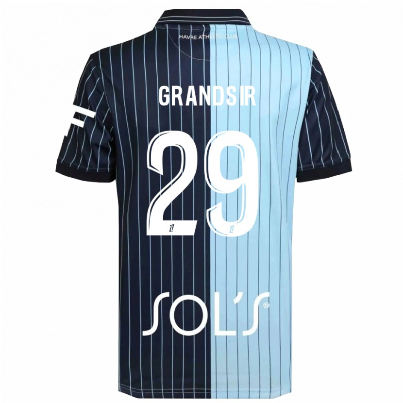 Danxen Børn Samuel Grandsir #29 Navy Himmelblå Hjemmebane Spillertrøjer 2025/26 Trøje T-Shirt