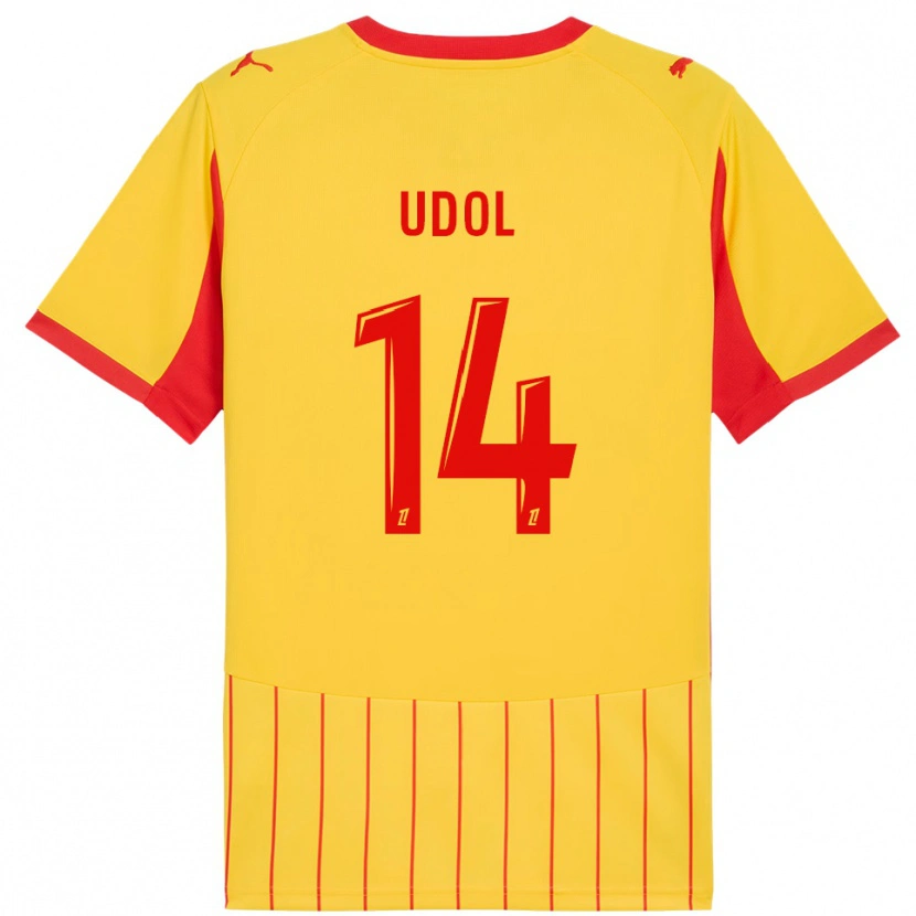 Danxen Børn Matthieu Udol #14 Gul Rød Hjemmebane Spillertrøjer 2025/26 Trøje T-Shirt