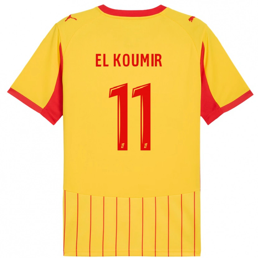 Danxen Børn Kaîna El Koumir #11 Gul Rød Hjemmebane Spillertrøjer 2025/26 Trøje T-Shirt