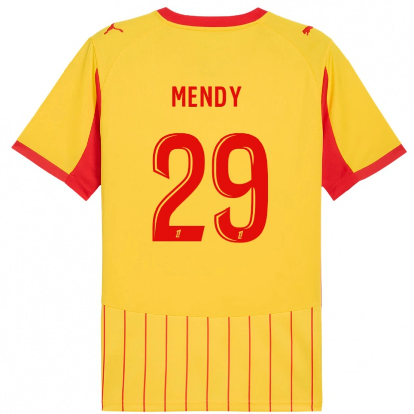 Danxen Børn Noëlie Mendy #29 Gul Rød Hjemmebane Spillertrøjer 2025/26 Trøje T-Shirt