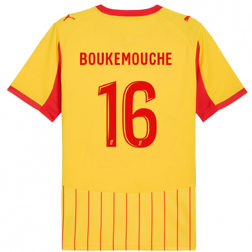 Danxen Børn Amine Boukemouche #16 Gul Rød Hjemmebane Spillertrøjer 2025/26 Trøje T-Shirt