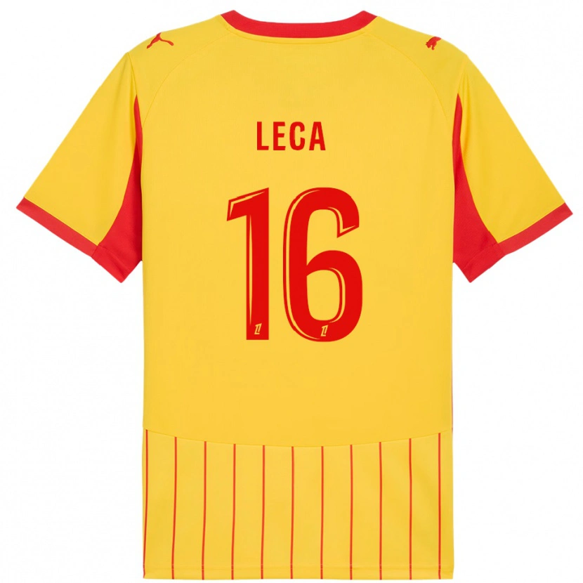 Danxen Børn Jean-Louis Leca #16 Gul Rød Hjemmebane Spillertrøjer 2025/26 Trøje T-Shirt