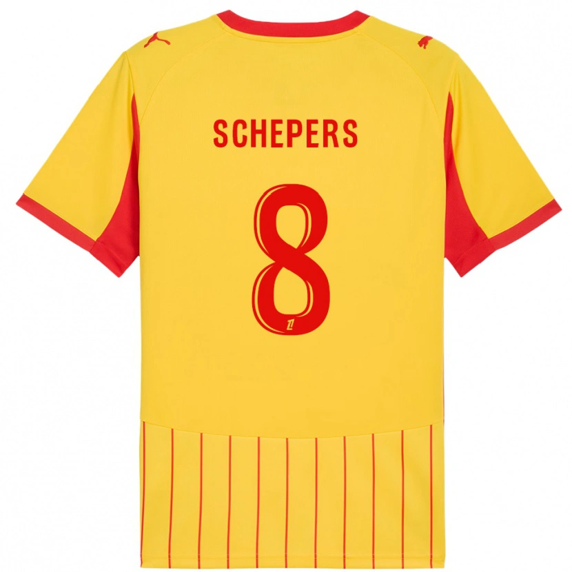 Danxen Børn Marie Schepers #8 Gul Rød Hjemmebane Spillertrøjer 2025/26 Trøje T-Shirt