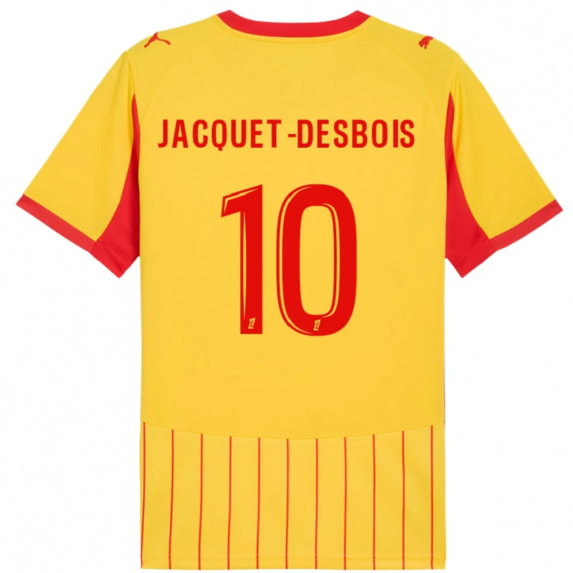 Danxen Børn Tairik Jacquet-Desbois #10 Gul Rød Hjemmebane Spillertrøjer 2025/26 Trøje T-Shirt