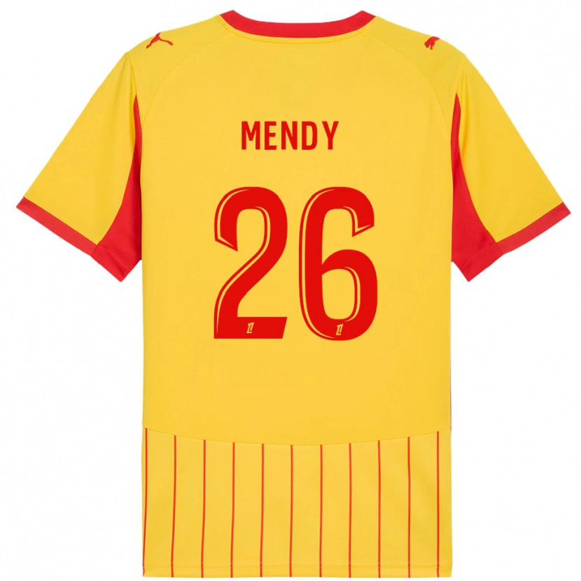 Danxen Børn Nampalys Mendy #26 Gul Rød Hjemmebane Spillertrøjer 2025/26 Trøje T-Shirt