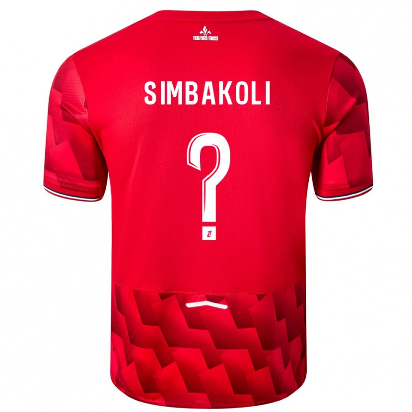 Danxen Børn Mamadou Simbakoli #0 Rød Hvid Hjemmebane Spillertrøjer 2025/26 Trøje T-Shirt