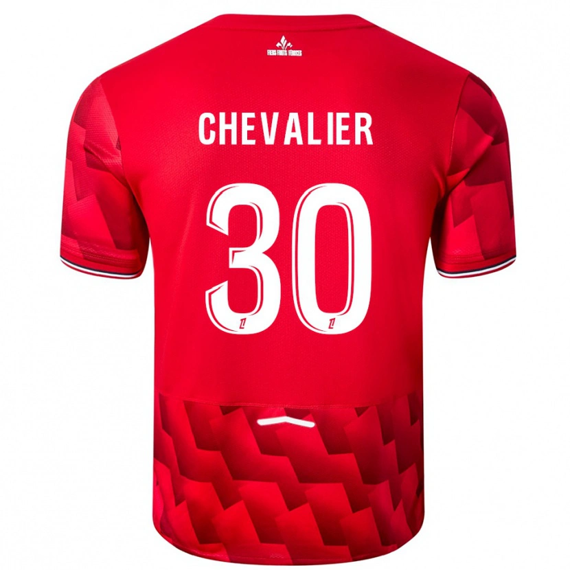 Danxen Børn Lucas Chevalier #30 Rød Hvid Hjemmebane Spillertrøjer 2025/26 Trøje T-Shirt