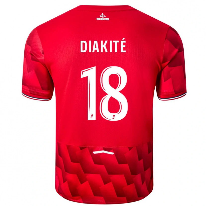 Danxen Børn Bafodé Diakité #18 Rød Hvid Hjemmebane Spillertrøjer 2025/26 Trøje T-Shirt