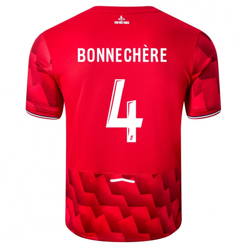 Danxen Børn Victor Bonnechère #4 Rød Hvid Hjemmebane Spillertrøjer 2025/26 Trøje T-Shirt