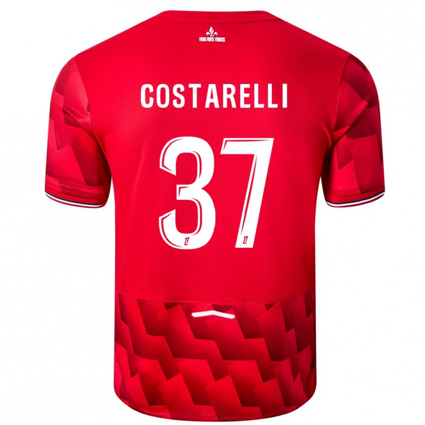 Danxen Børn Morgan Costarelli #37 Rød Hvid Hjemmebane Spillertrøjer 2025/26 Trøje T-Shirt