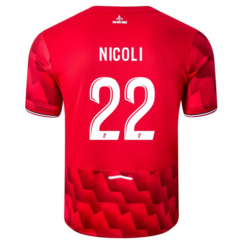 Danxen Børn Morgane Nicoli #22 Rød Hvid Hjemmebane Spillertrøjer 2025/26 Trøje T-Shirt