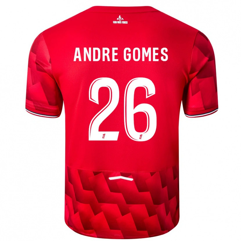 Danxen Børn André Gomes #26 Rød Hvid Hjemmebane Spillertrøjer 2025/26 Trøje T-Shirt