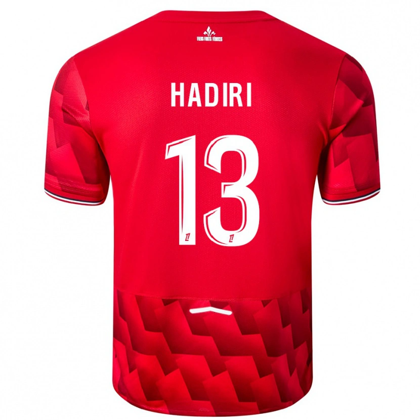 Danxen Børn Elias Hadiri #13 Rød Hvid Hjemmebane Spillertrøjer 2025/26 Trøje T-Shirt