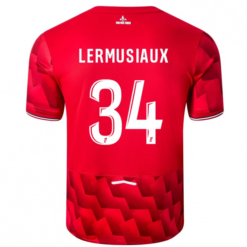 Danxen Børn Chrystal Lermusiaux #34 Rød Hvid Hjemmebane Spillertrøjer 2025/26 Trøje T-Shirt