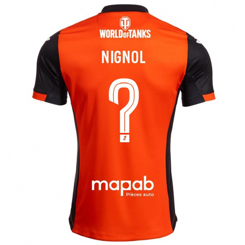 Danxen Børn Vincent Nignol #0 Sort Orange Hjemmebane Spillertrøjer 2025/26 Trøje T-Shirt