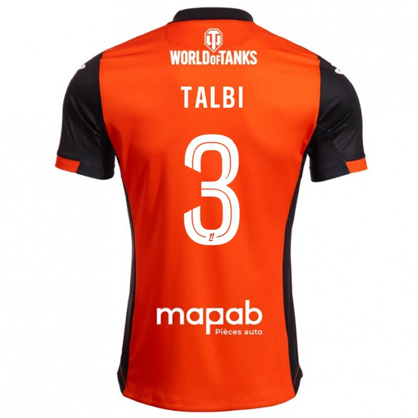 Danxen Børn Montassar Talbi #3 Sort Orange Hjemmebane Spillertrøjer 2025/26 Trøje T-Shirt