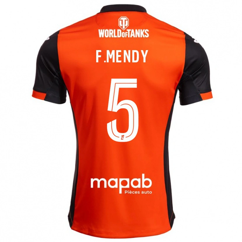 Danxen Børn Formose Mendy #5 Sort Orange Hjemmebane Spillertrøjer 2025/26 Trøje T-Shirt