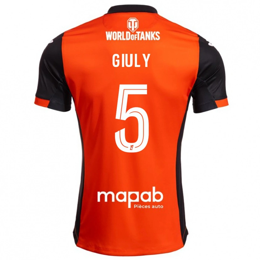 Danxen Børn Jade Giuly #5 Sort Orange Hjemmebane Spillertrøjer 2025/26 Trøje T-Shirt