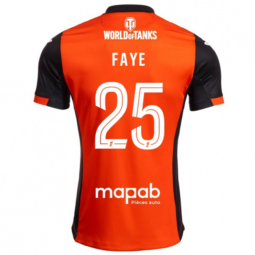 Danxen Børn Abdoulaye Faye #25 Sort Orange Hjemmebane Spillertrøjer 2025/26 Trøje T-Shirt