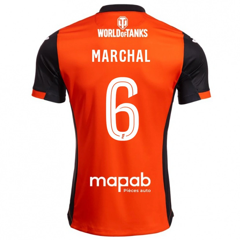Danxen Børn Noam Marchal #6 Sort Orange Hjemmebane Spillertrøjer 2025/26 Trøje T-Shirt