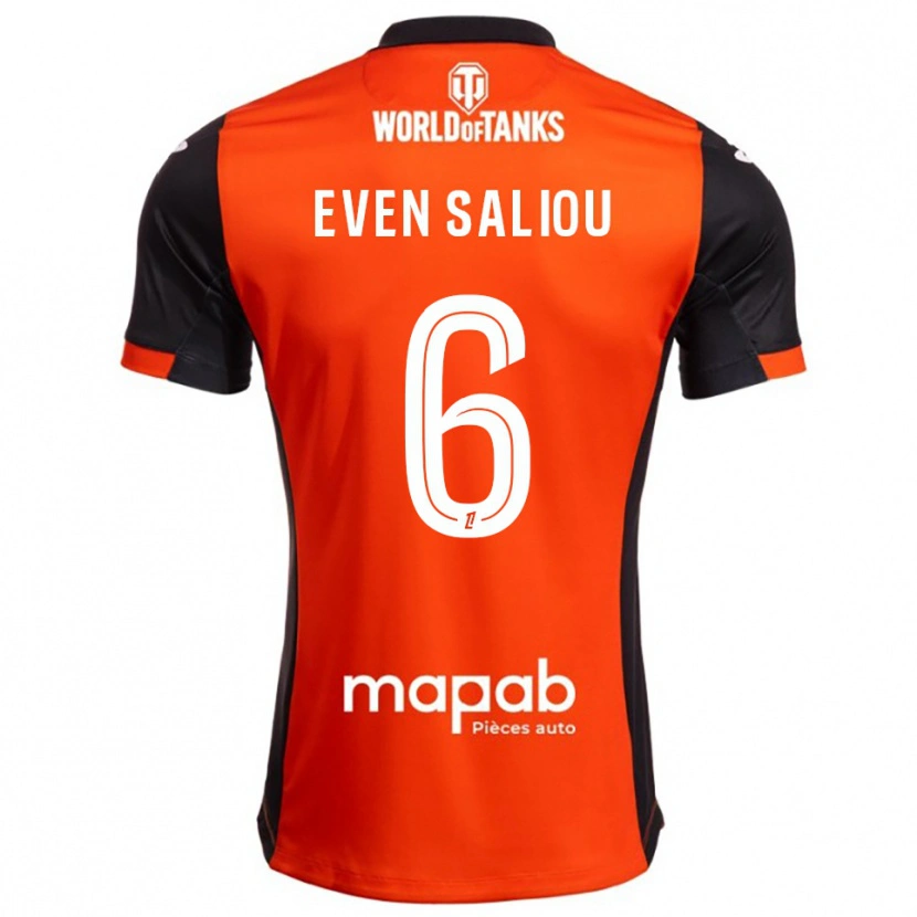 Danxen Børn Emy Even Saliou #6 Sort Orange Hjemmebane Spillertrøjer 2025/26 Trøje T-Shirt