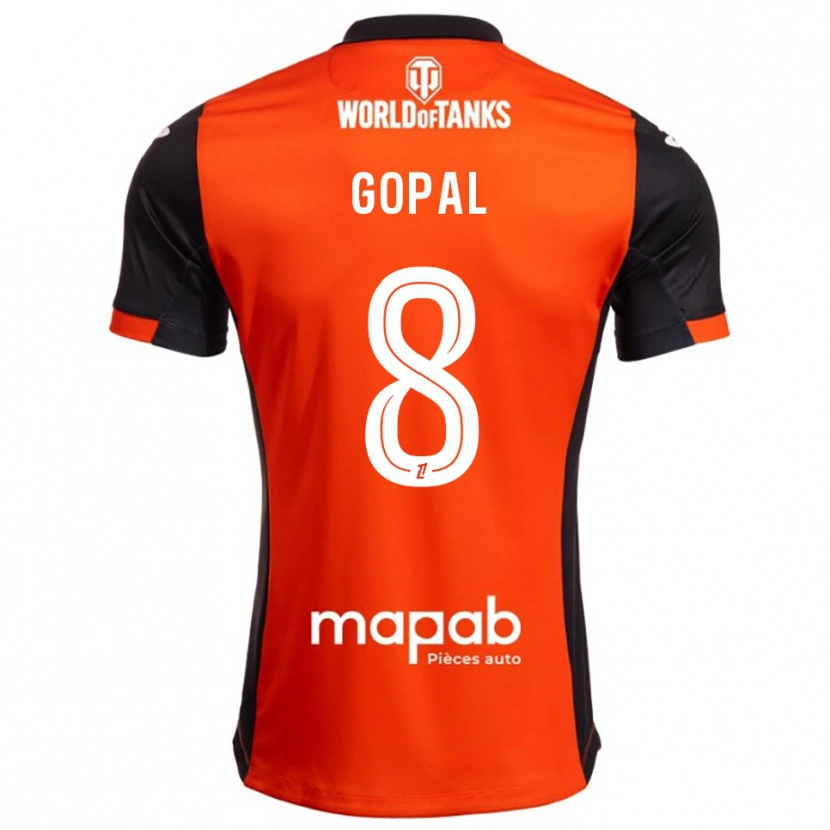 Danxen Børn Julie Gopal #8 Sort Orange Hjemmebane Spillertrøjer 2025/26 Trøje T-Shirt