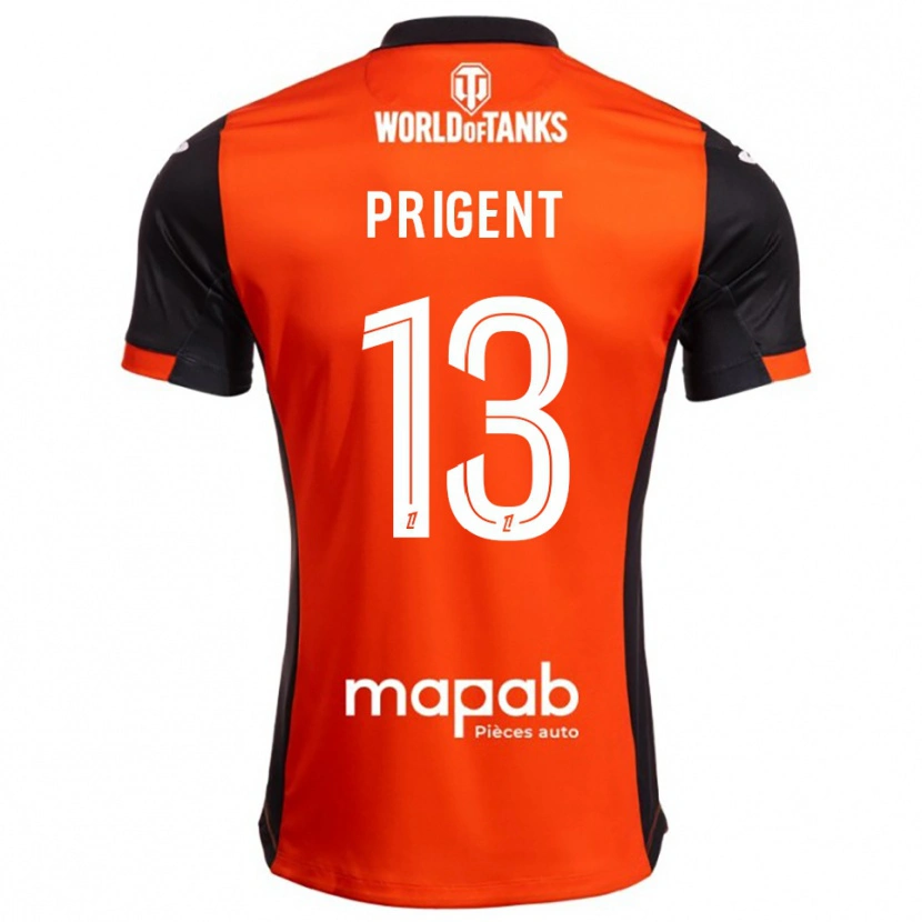 Danxen Børn Matéo Prigent #13 Sort Orange Hjemmebane Spillertrøjer 2025/26 Trøje T-Shirt