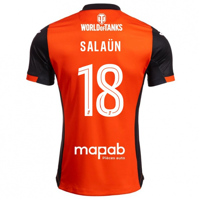 Danxen Børn Elody Salaün #18 Sort Orange Hjemmebane Spillertrøjer 2025/26 Trøje T-Shirt