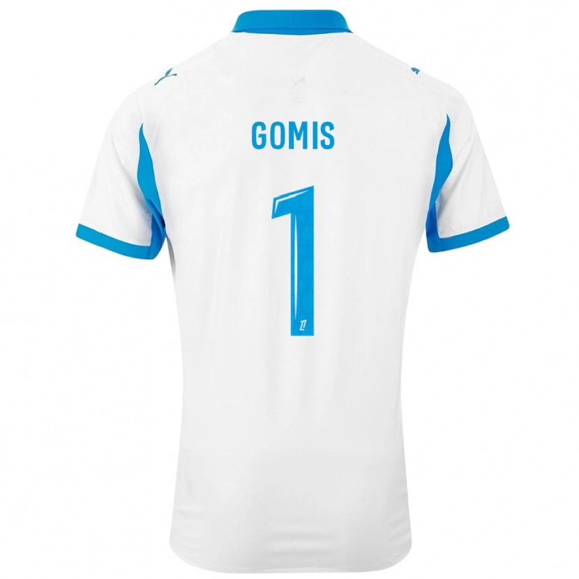 Danxen Børn Ibrahim Gomis #1 Hvid Himmelblå Hjemmebane Spillertrøjer 2025/26 Trøje T-Shirt