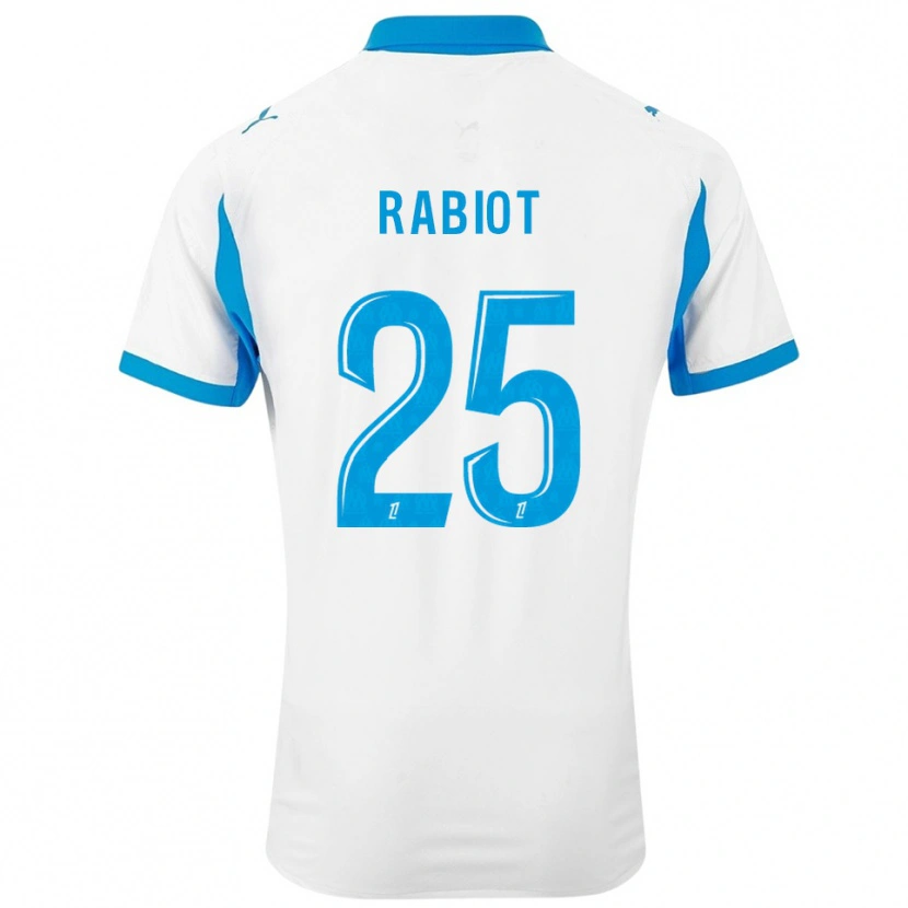 Danxen Børn Adrien Rabiot #25 Hvid Himmelblå Hjemmebane Spillertrøjer 2025/26 Trøje T-Shirt