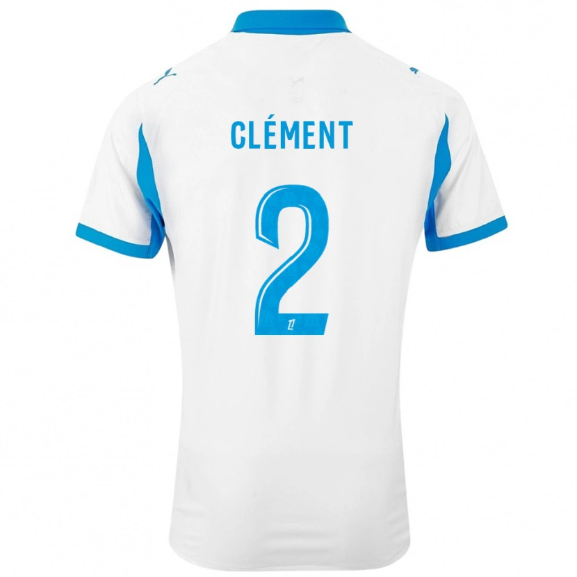 Danxen Børn Mathis Clément #2 Hvid Himmelblå Hjemmebane Spillertrøjer 2025/26 Trøje T-Shirt