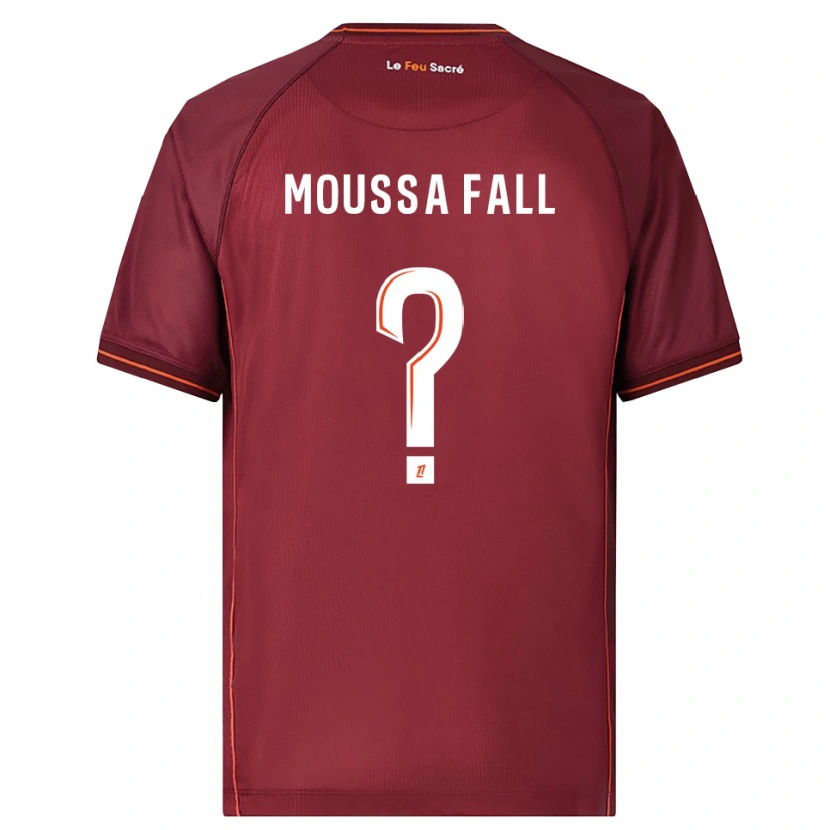 Danxen Børn Pape Moussa Fall #0 Bordeaux Hvid Hjemmebane Spillertrøjer 2025/26 Trøje T-Shirt