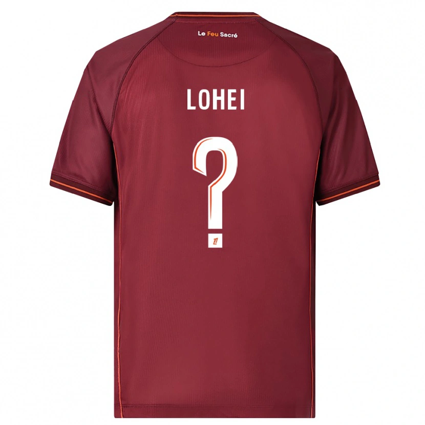 Danxen Børn Fabio Lohei #0 Bordeaux Hvid Hjemmebane Spillertrøjer 2025/26 Trøje T-Shirt