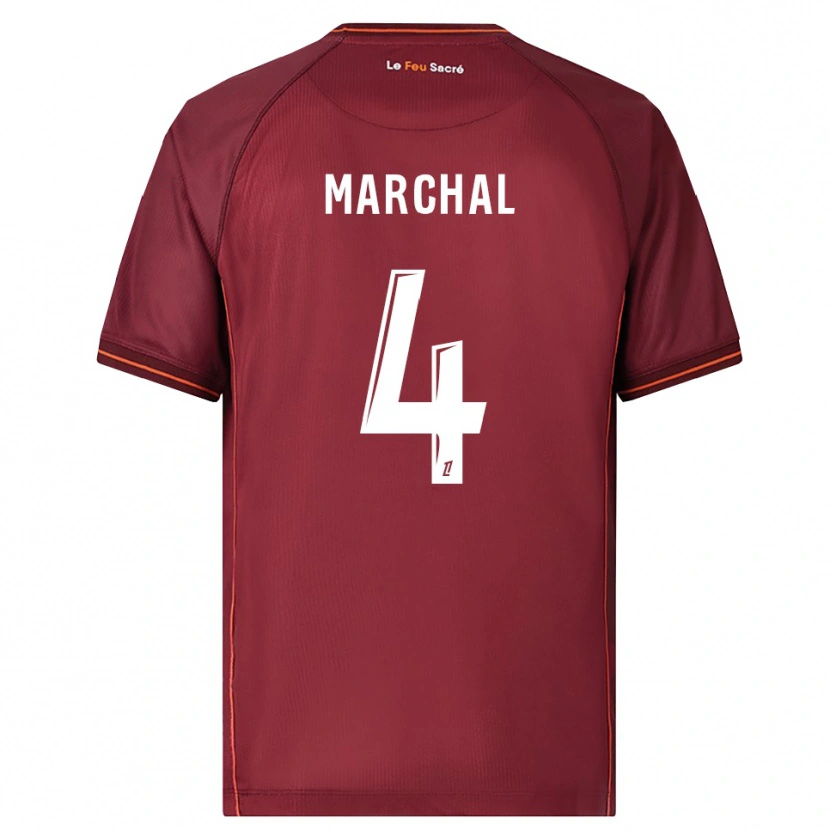 Danxen Børn Adam Marchal #4 Bordeaux Hvid Hjemmebane Spillertrøjer 2025/26 Trøje T-Shirt